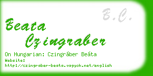 beata czingraber business card